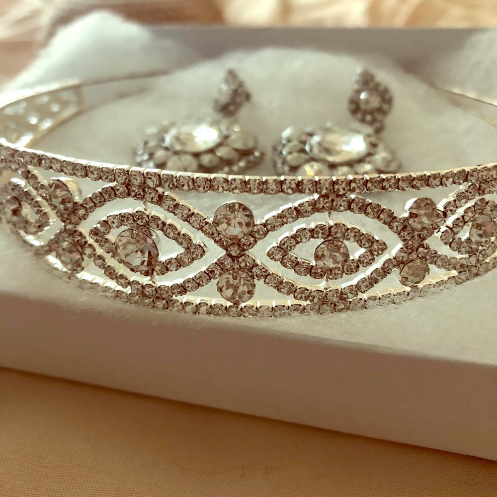 Wedding Tiara/Headband and Earrings